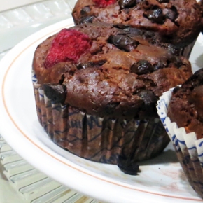 Double Chocolate Raspberry Muffins